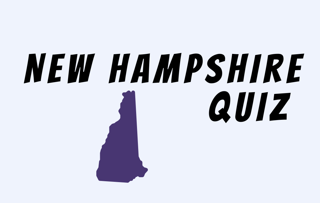Text New Hampshire Quiz image of NH state outline map
