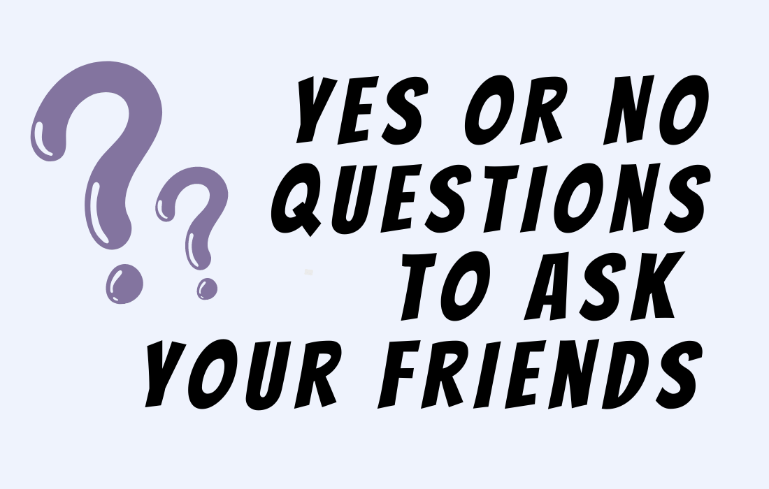 2 question mark with text yes or no question to ask your friends