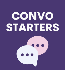 Text Conversation Starter Questions and speech bubbles