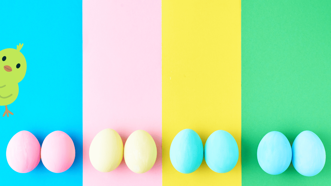 Colorful background with pastel colored eggs Easter Zoom background