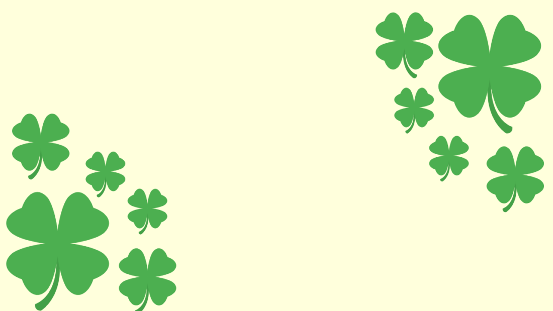 Four leaf clover bunch for St Paddy's Day Zoom backgrounds