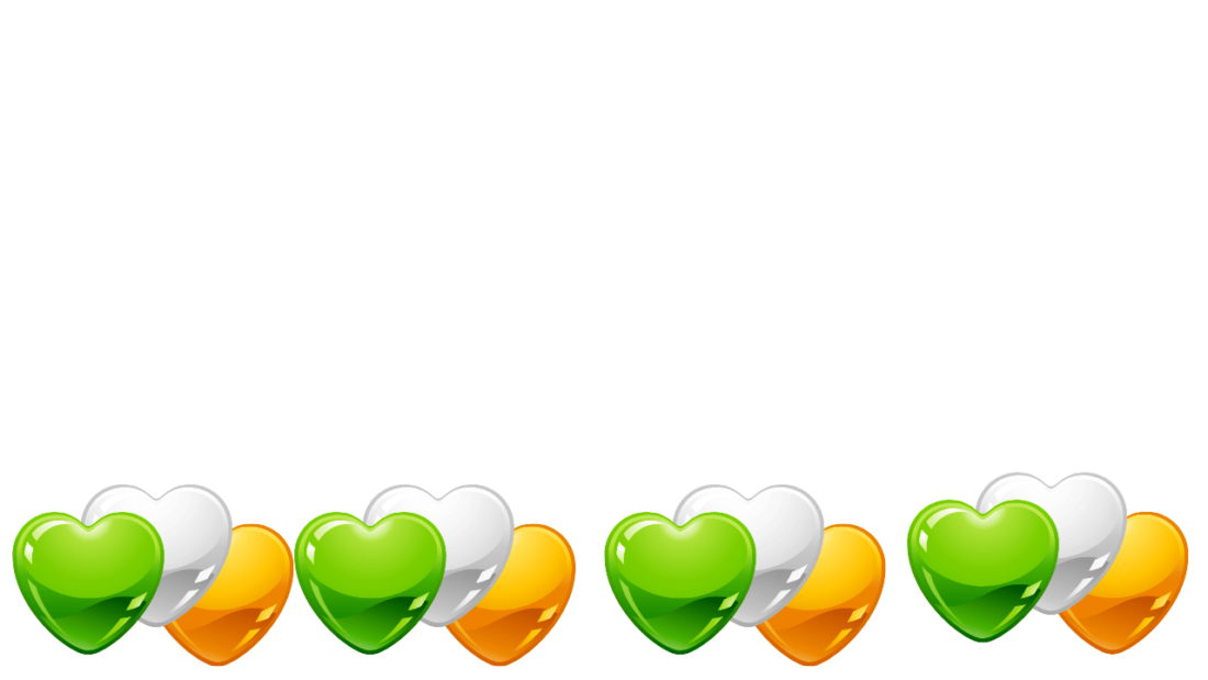 Irish hearts white background for St Paddy's Day Zoom backgrounds