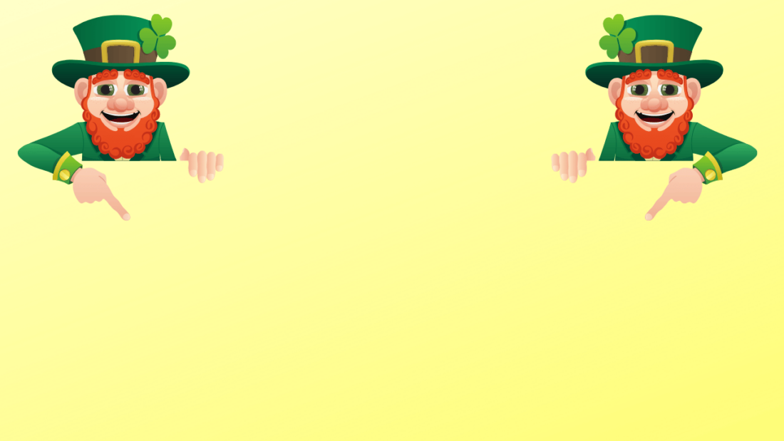 Two Leprechauns on yellow background for St Patrick's Day Zoom background