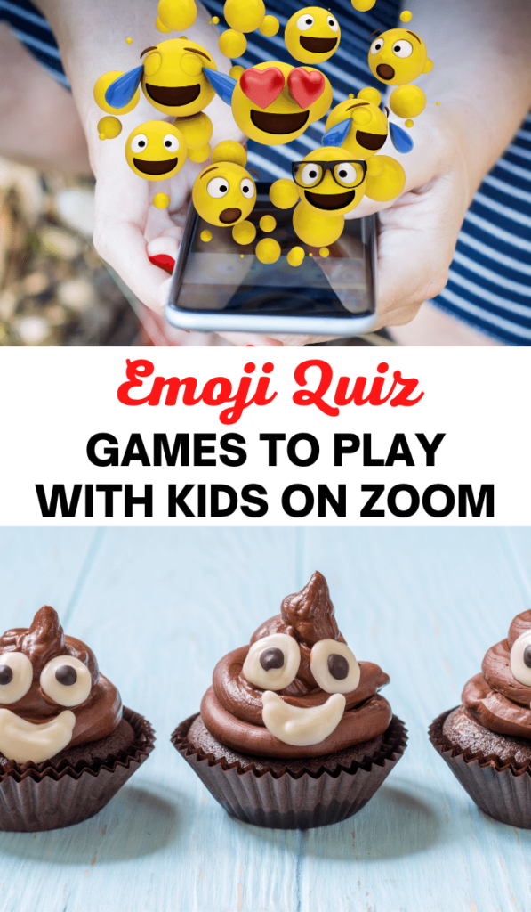 Text Emoji-Quiz.-Zoom-games-to-play-with-kids-and-Zoom-activities. Image of emoji cakes