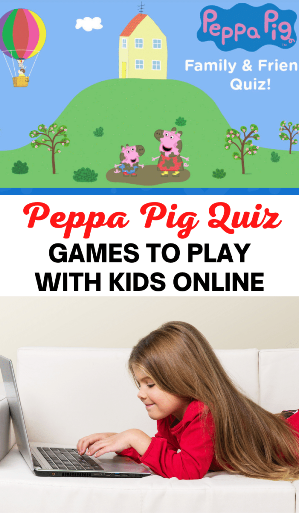 Text Peppa-Pig-games-to-play-online. Image of girl on laptop.